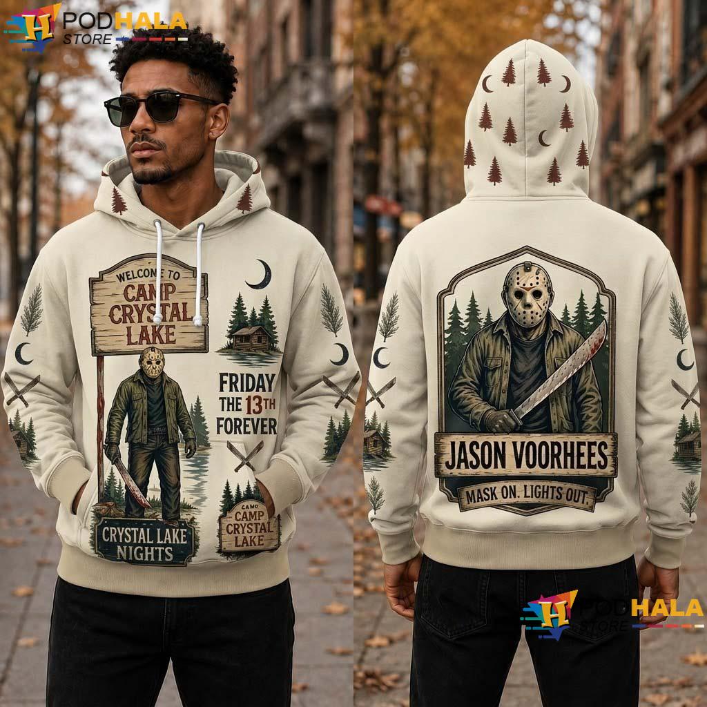 Friday Lake Halloween 3D Printed Hoodie Jason Voorhees Crystal Horror - View 1 Friday Lake Halloween 3D Printed Hoodie Jason Voorhees Crystal Horror - View 1