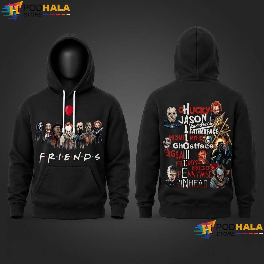 Friends Halloween All Over Print Hoodie Movie Horror Icons Spooky Gift