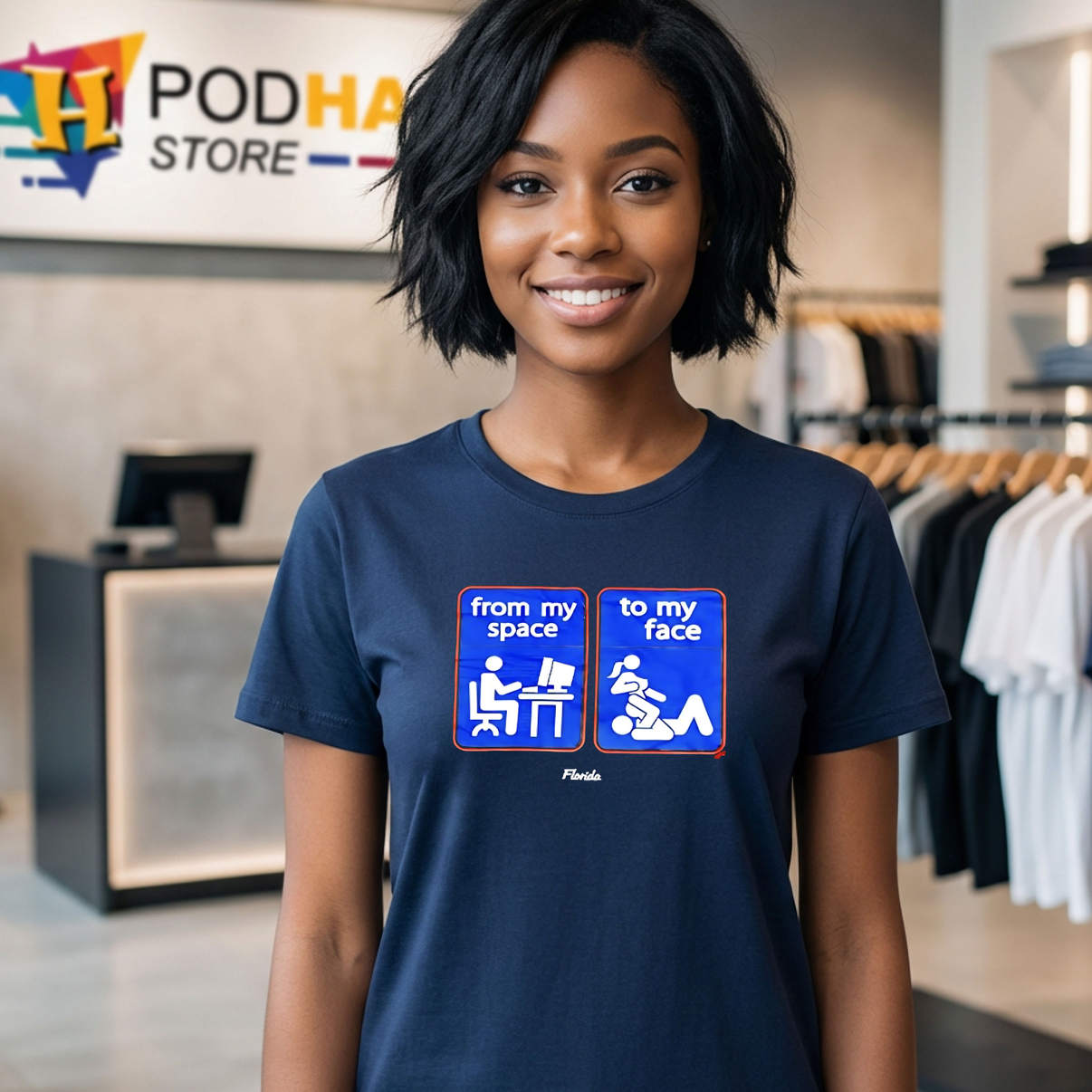 From My Space To Face Shirt Funny Extraterrestrial UFO Alien Humor Graphic