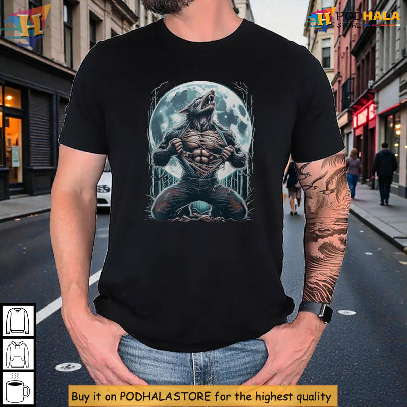 Full Moon Alpha Parody Tee Built Around Werewolf Ripping Shirt Meme Humor