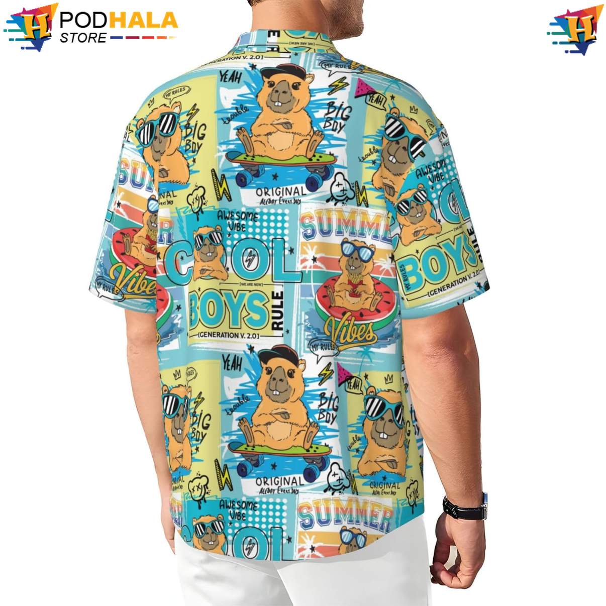 Funny Capybara Short-sleeve button-up shirt Novelty Mens Short Sleeve Button Up Beachwear Funny Capybara Short-sleeve button-up shirt Novelty Mens Short Sleeve Button Up Beachwear