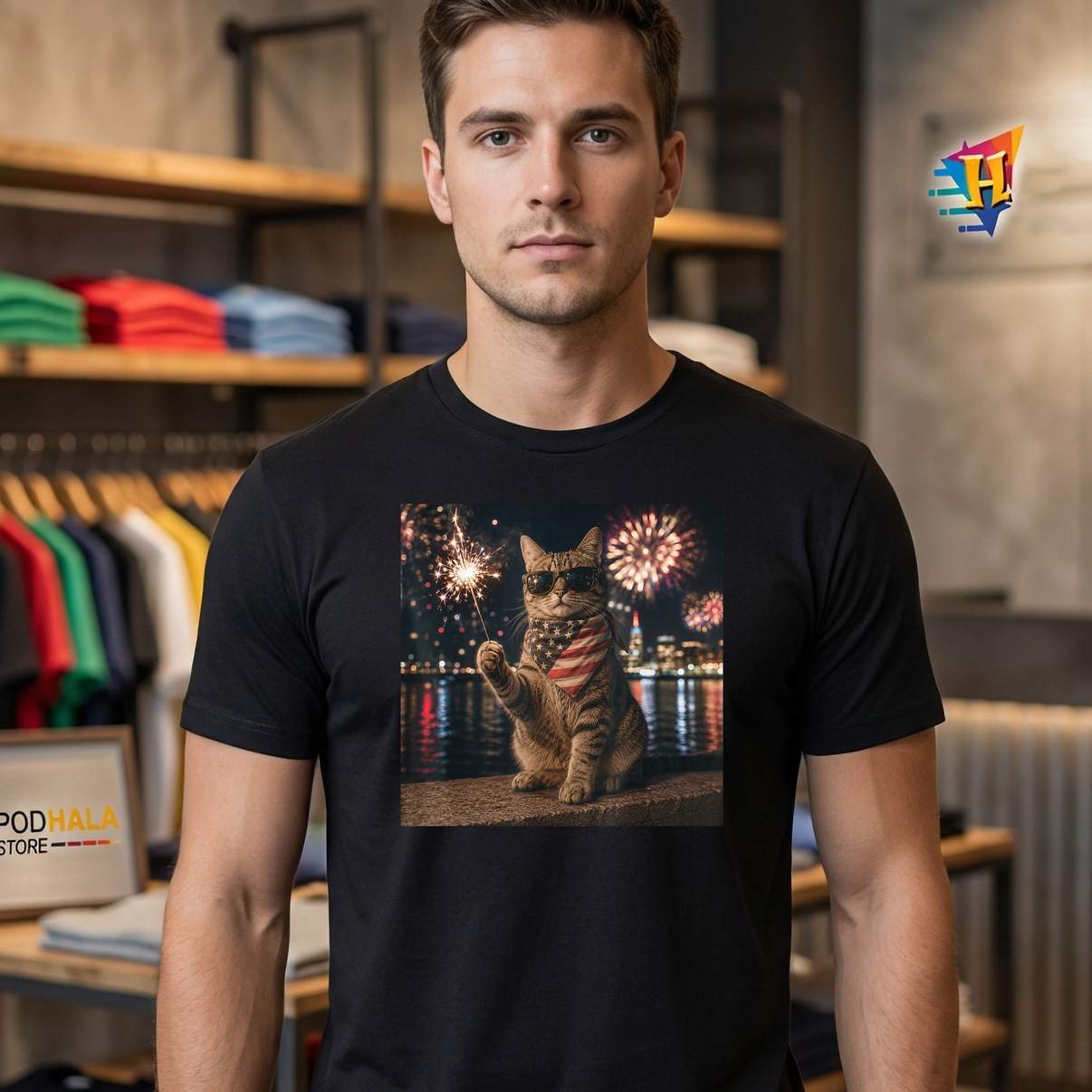 Funny Cat Fireworks Meme T-Shirt Patriotic Fourth Of July Cat Lovers Funny Cat Fireworks Meme T-Shirt Patriotic Fourth Of July Cat Lovers