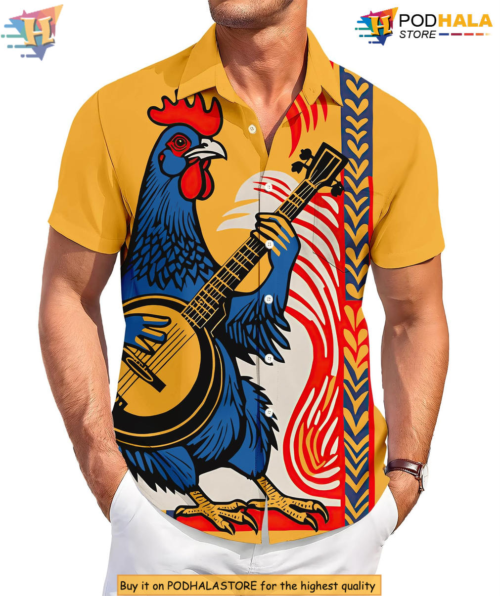 Funny Cock Party Hawaiian Shirt 2026 Printed Casual Summer Beach Fan Apparel
