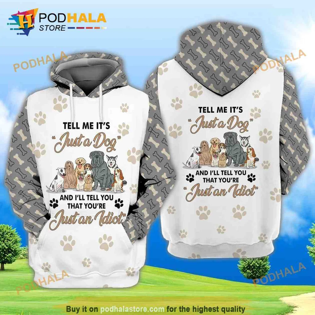 Funny Dog Humor 3d Hoodie Featuring Playful Cartoon Dogs And Quirky Quote