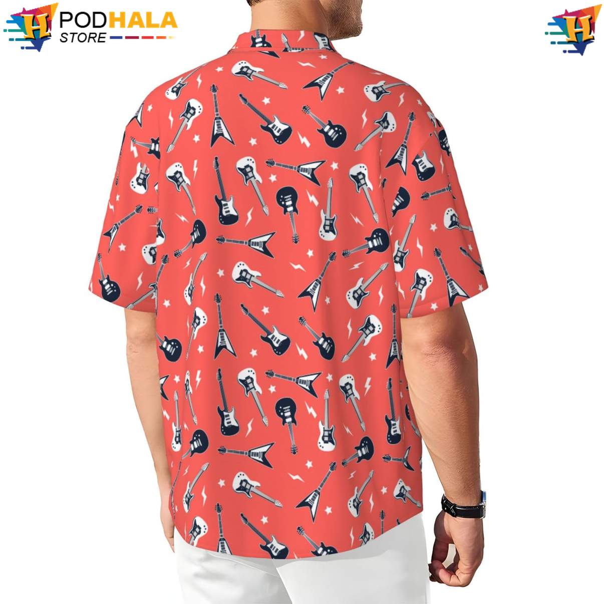 Funny Guitar Rock Short-sleeve button-up shirt Novelty Mens Short Sleeve Beachwear Outfit Funny Guitar Rock Short-sleeve button-up shirt Novelty Mens Short Sleeve Beachwear Outfit