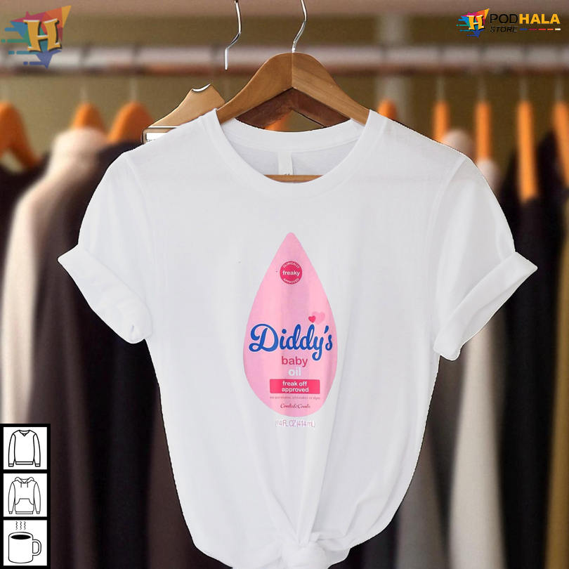 Funny Halloween Tshirt Featuring Diddys Bottle Inspired Baby Oil Costume Design