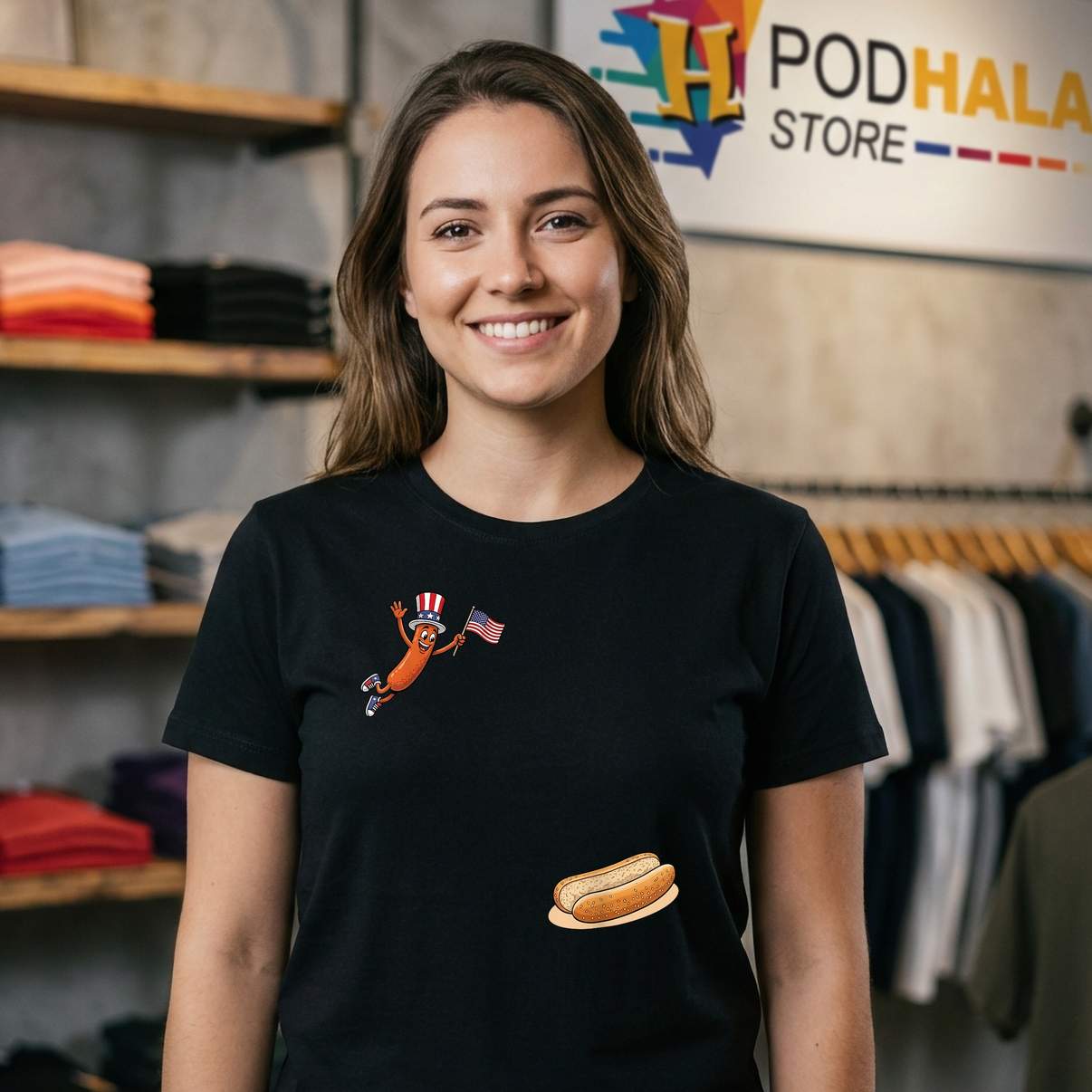 Funny Hotdog Dive Tee Freedom Uncle Sam Jumping Into Bun Graphic Apparel Funny Hotdog Dive Tee Freedom Uncle Sam Jumping Into Bun Graphic Apparel