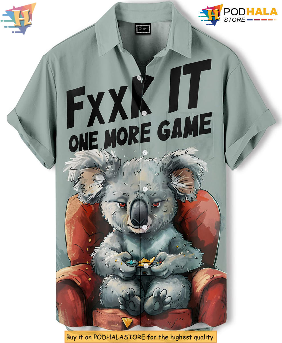 Funny Koala BBQ Hawaiian Shirt 2026 Printed Casual Summer Beach Party Gear