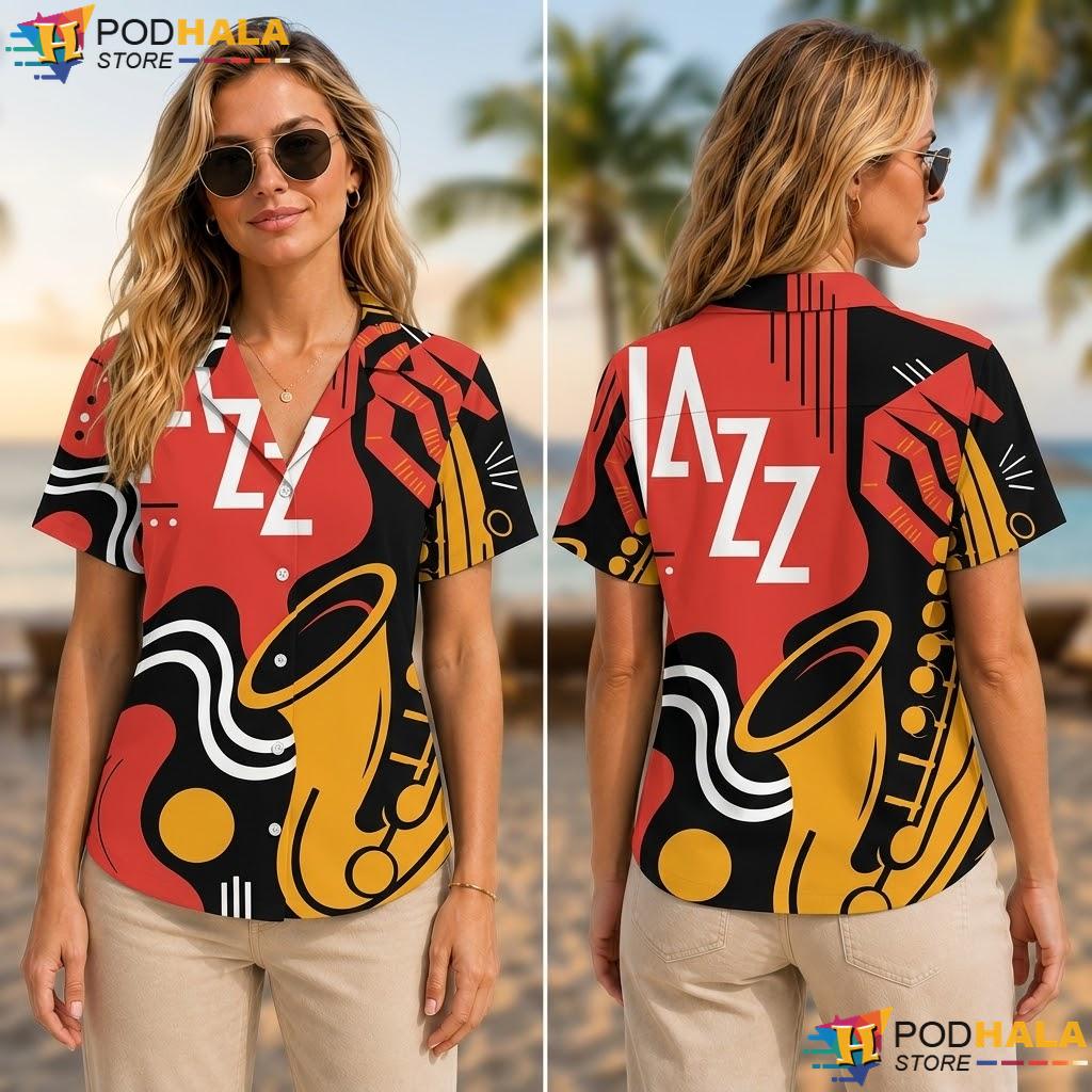 Funny Music Note Saxophone Tropical Shirt Retro Mens Casual Summer Top Funny Music Note Saxophone Tropical Shirt Retro Mens Casual Summer Top