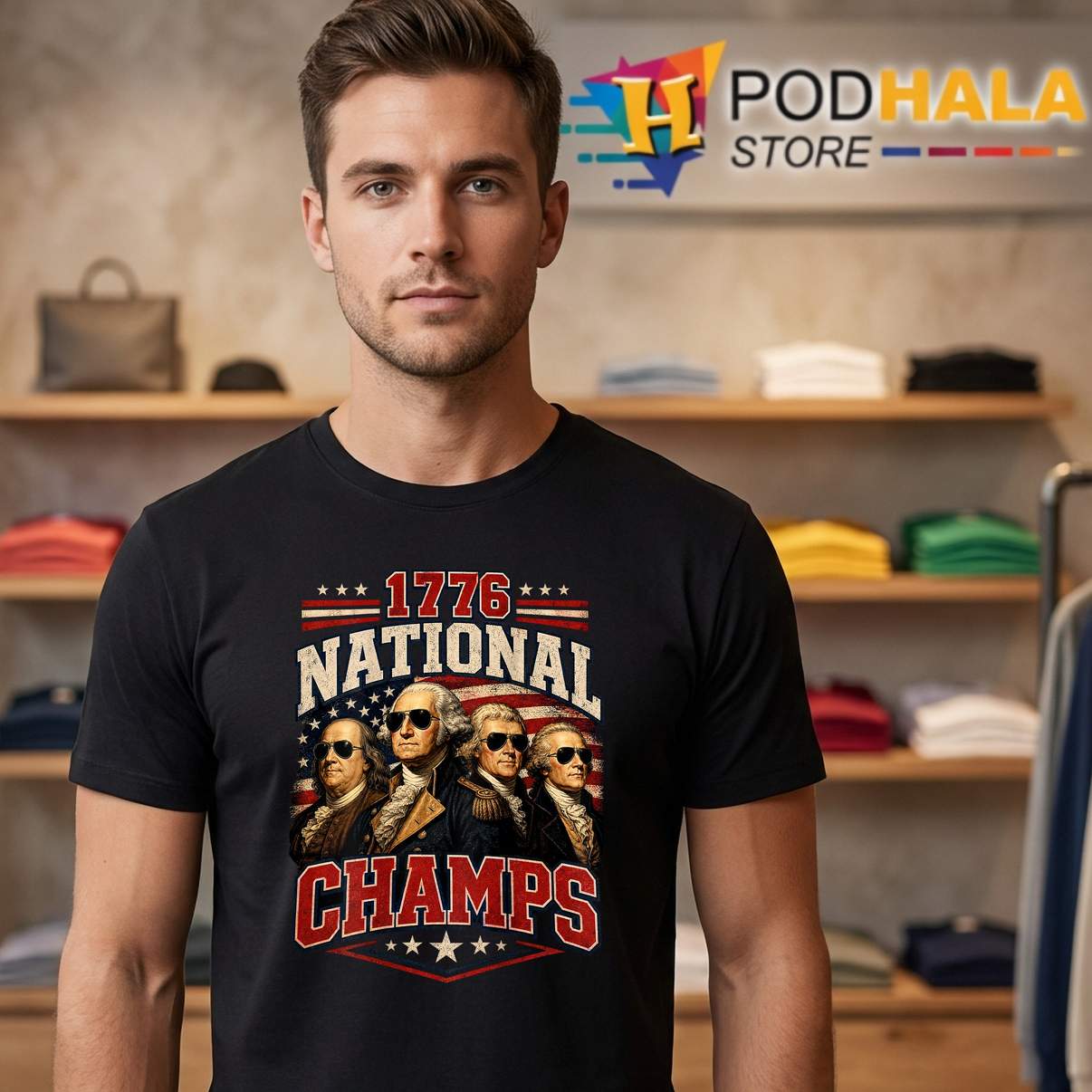 Funny Patriotic America T-Shirt 1776 National Champs Independence Top Funny Patriotic America T-Shirt 1776 National Champs Independence Top