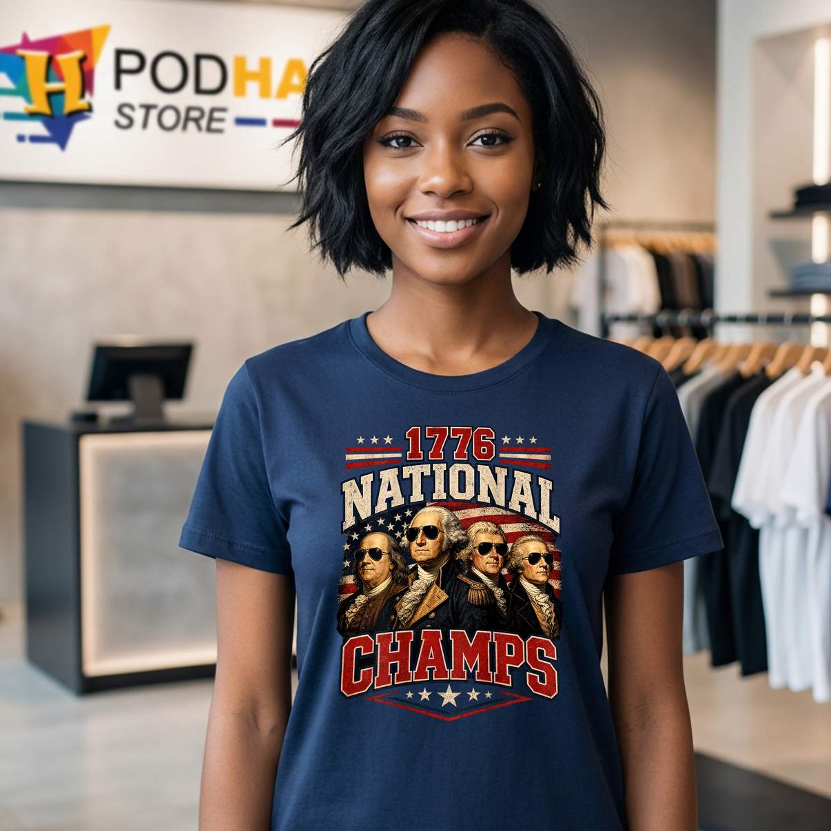 Funny Patriotic America Tee 1776 National Champs Independence Top Funny Patriotic America Tee 1776 National Champs Independence Top