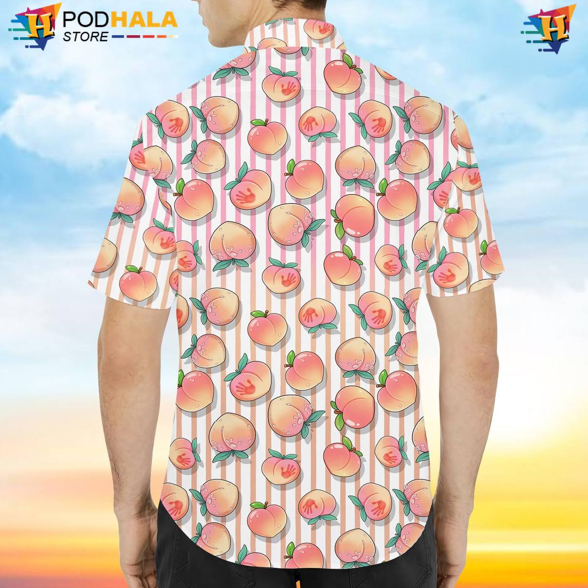 Funny Peach Fire Tropical Shirt Mens Novelty Weekend Beach Festival Camp Gear Funny Peach Fire Tropical Shirt Mens Novelty Weekend Beach Festival Camp Gear