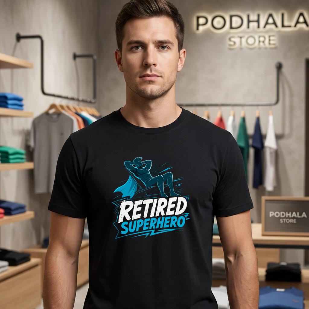 Funny Retired Superhero T-Shirt Retirement Legend Graphic Humor Top For Him
