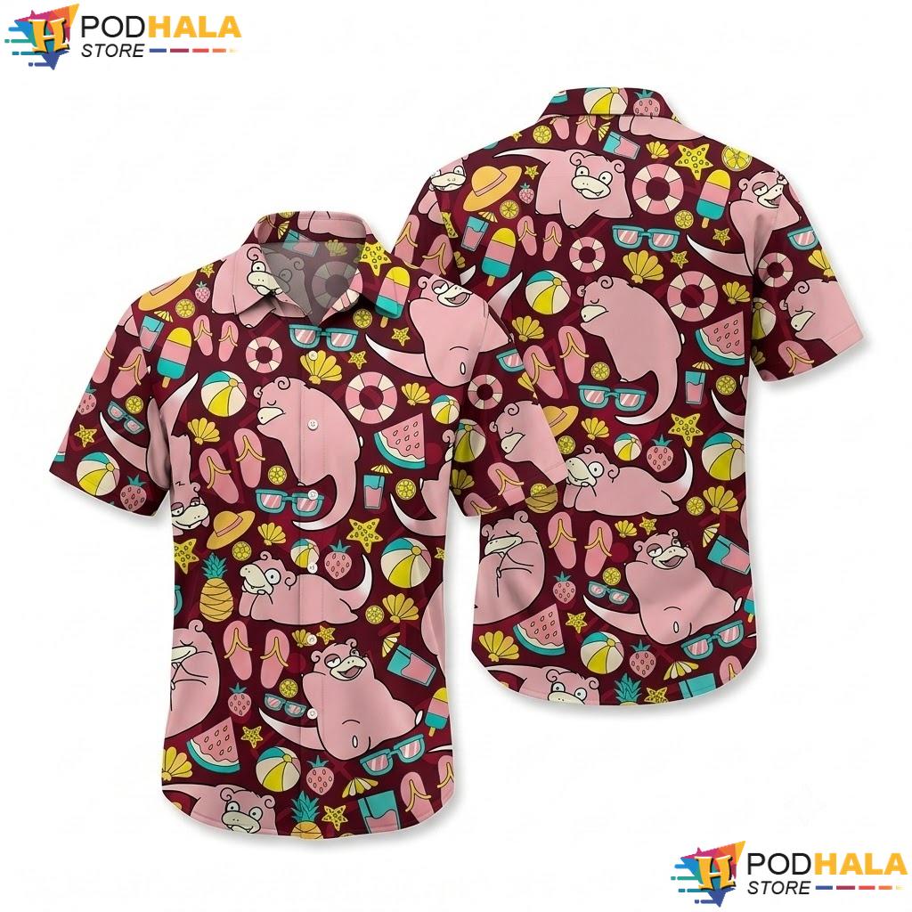 Funny Slowpoke Hawaiian Shirt Tropical Summer Beach Vacation Outfit