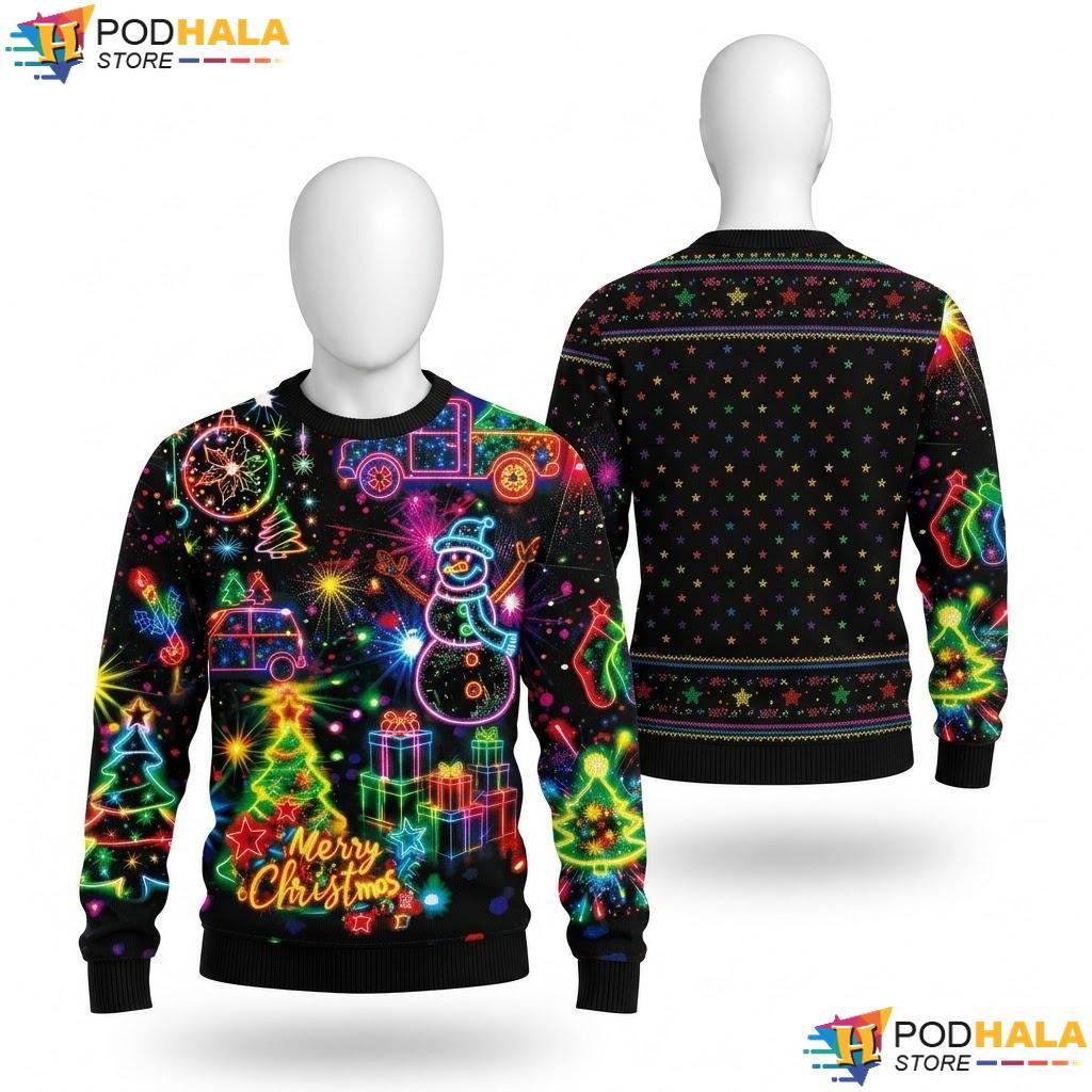 Funny Snowman Merry Festive Ugly Sweater Christmas Holiday Party Apparel