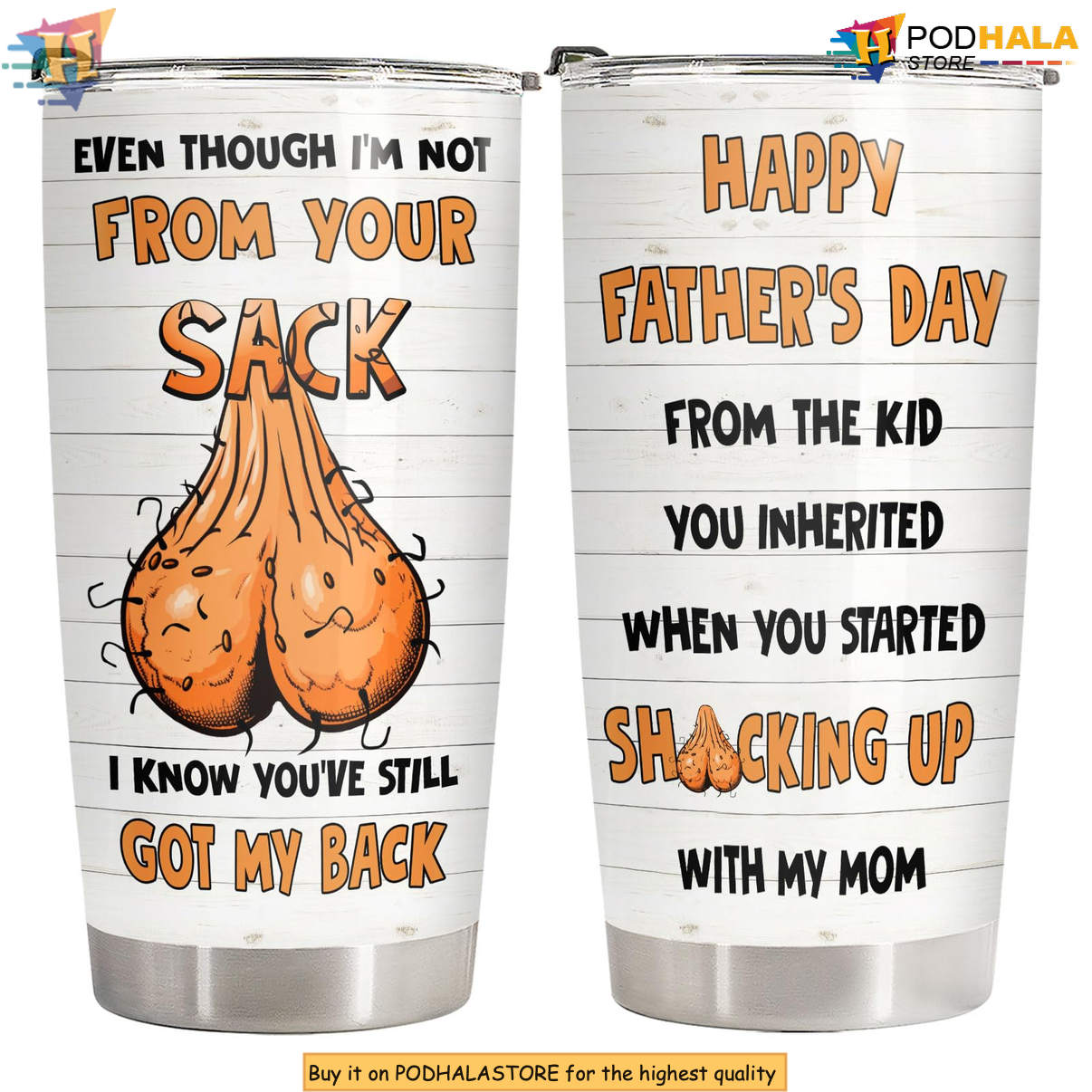 Funny Stepdad Got My Back Tumbler 2026 Father's Day Gift From Inherited Kid