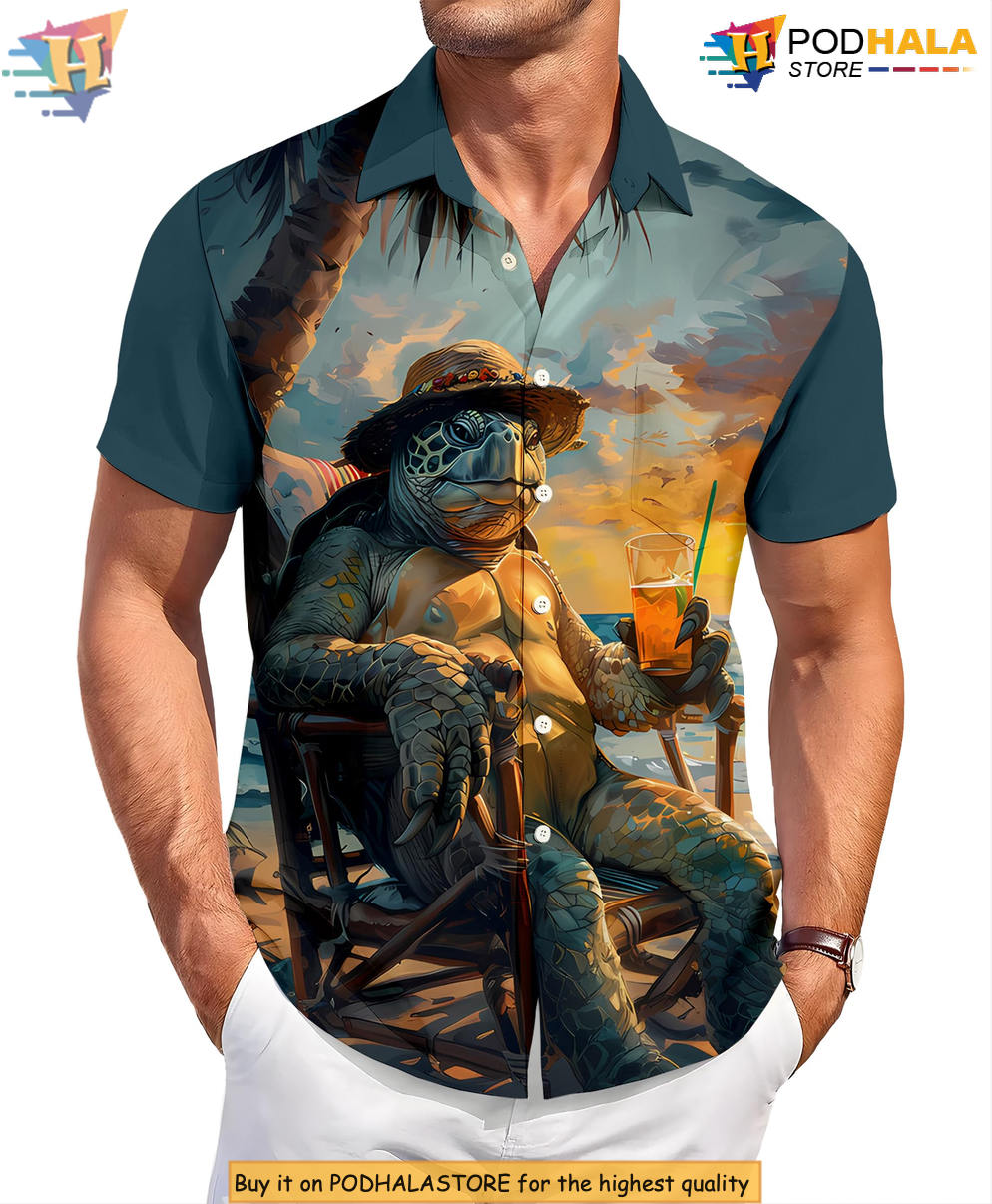 Funny Turtle Beach Hawaiian Shirt 2026 Printed Casual Summer Party Fan Gear
