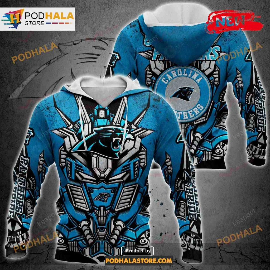 Futuristic Carolina Panthers 3d Hoodie With Bold Panther Design