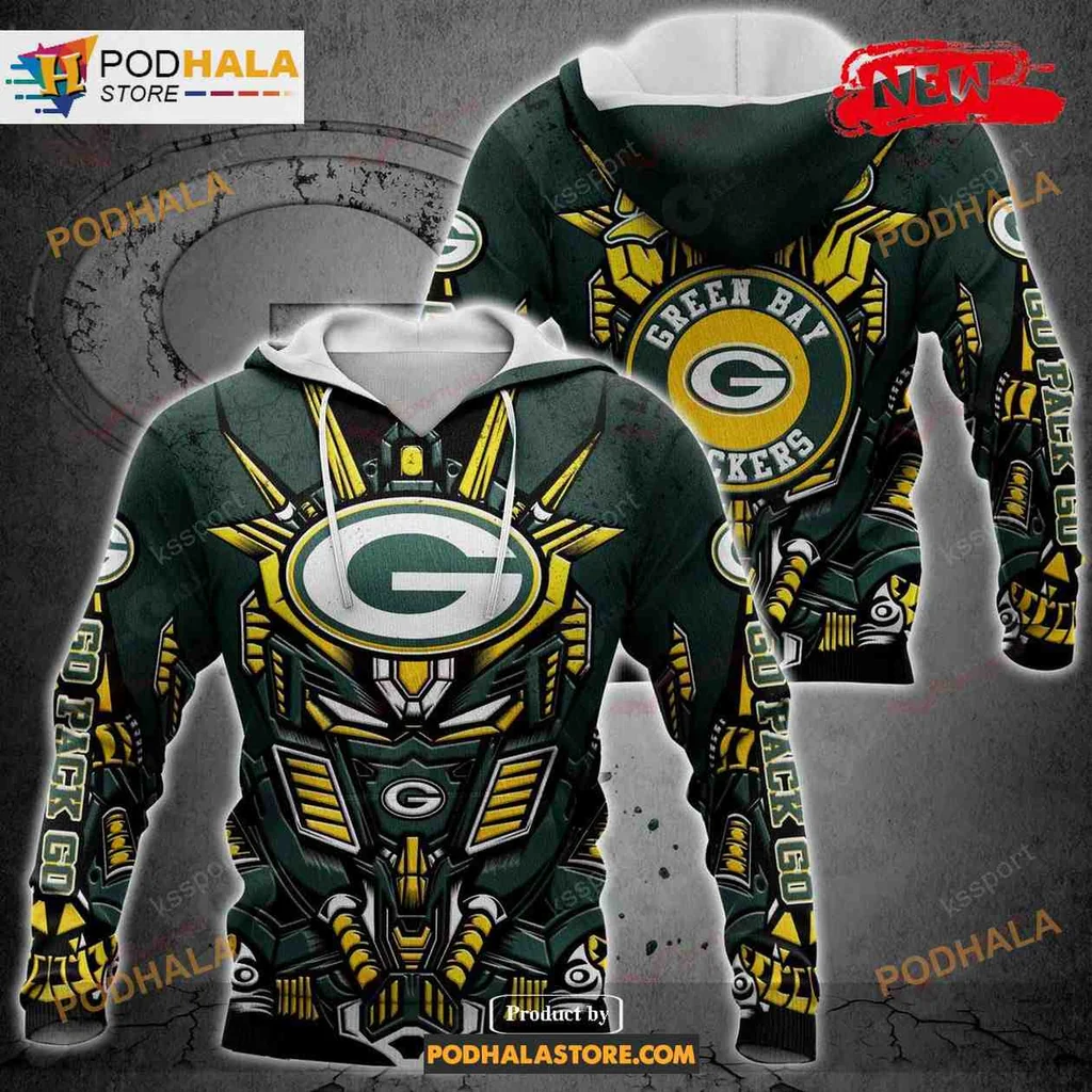 Futuristic Green Bay Packers 3d Hoodie With Dynamic Transformer Design