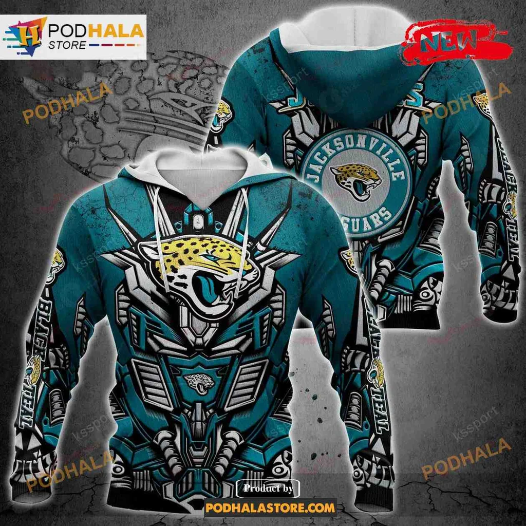 Futuristic Jacksonville Jaguars 3d Hoodie Featuring Fierce Jaguar Design