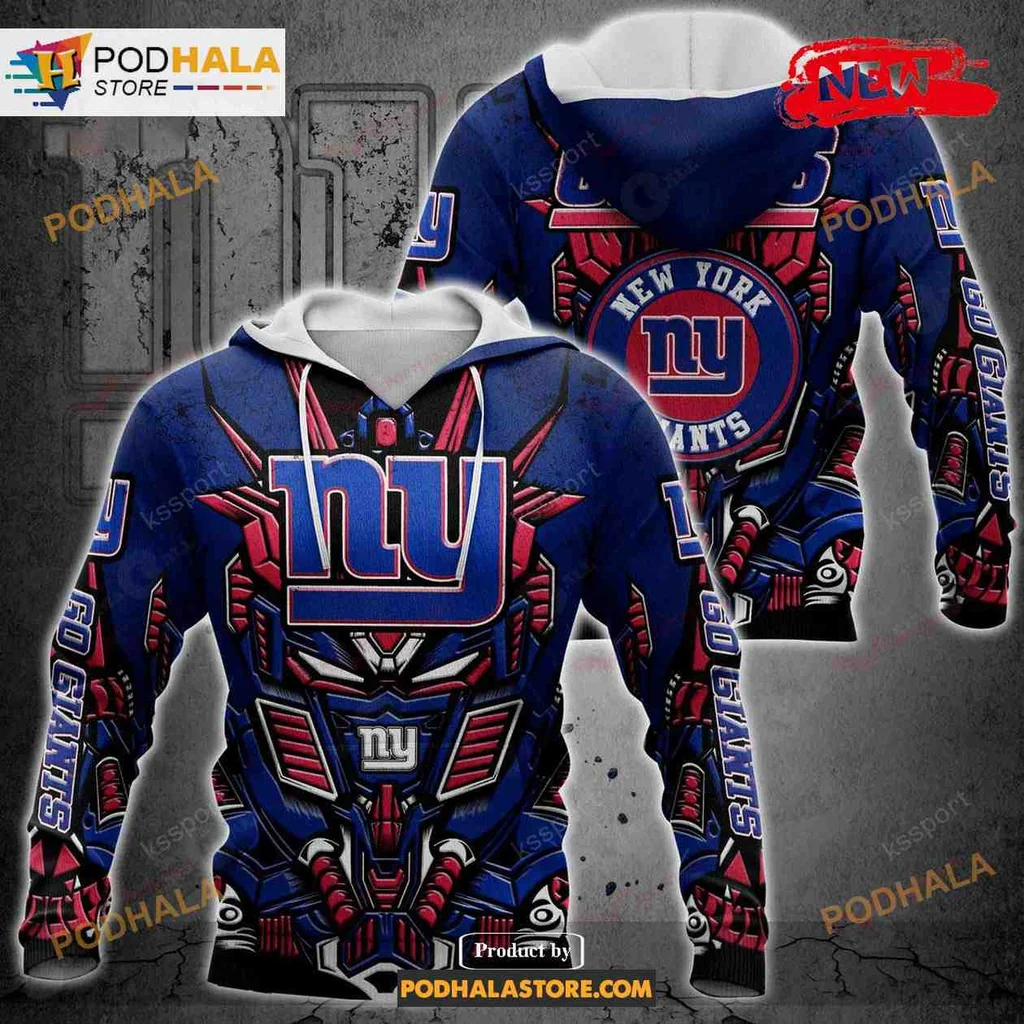 Futuristic New York Giants 3d Hoodie With Bold Logo And Team Colors