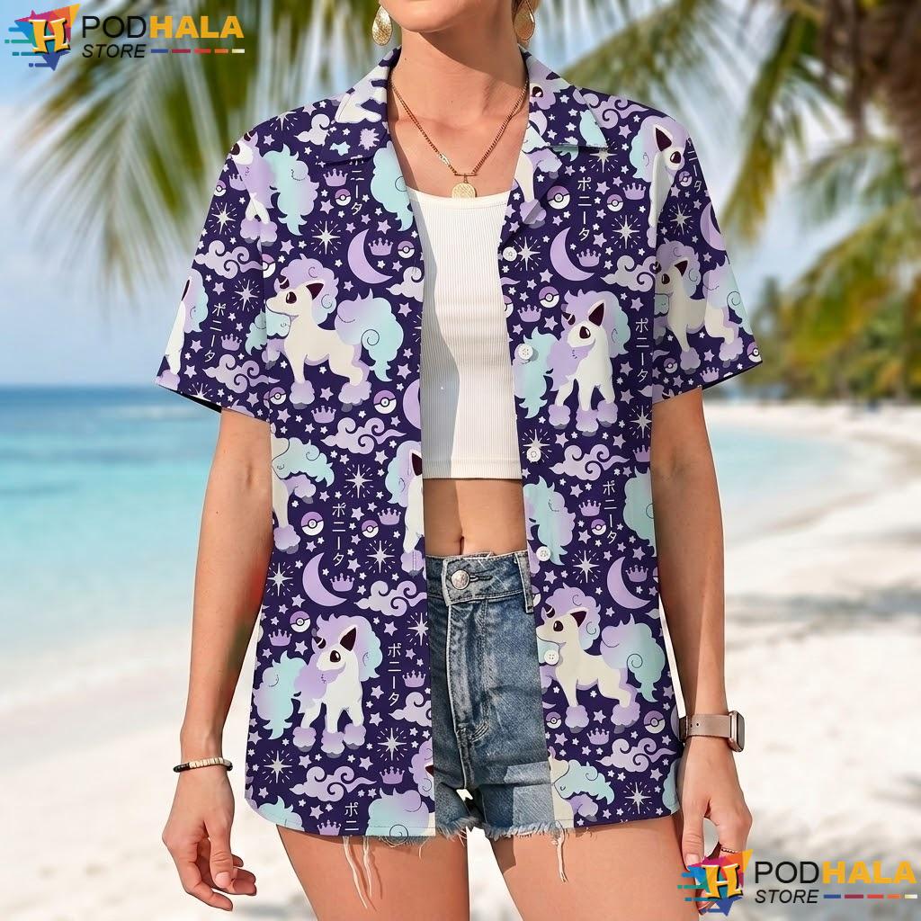Galarian Ponyta Pastel Tropical Shirt Cute Unicorn Fantasy Pattern Top Galarian Ponyta Pastel Tropical Shirt Cute Unicorn Fantasy Pattern Top
