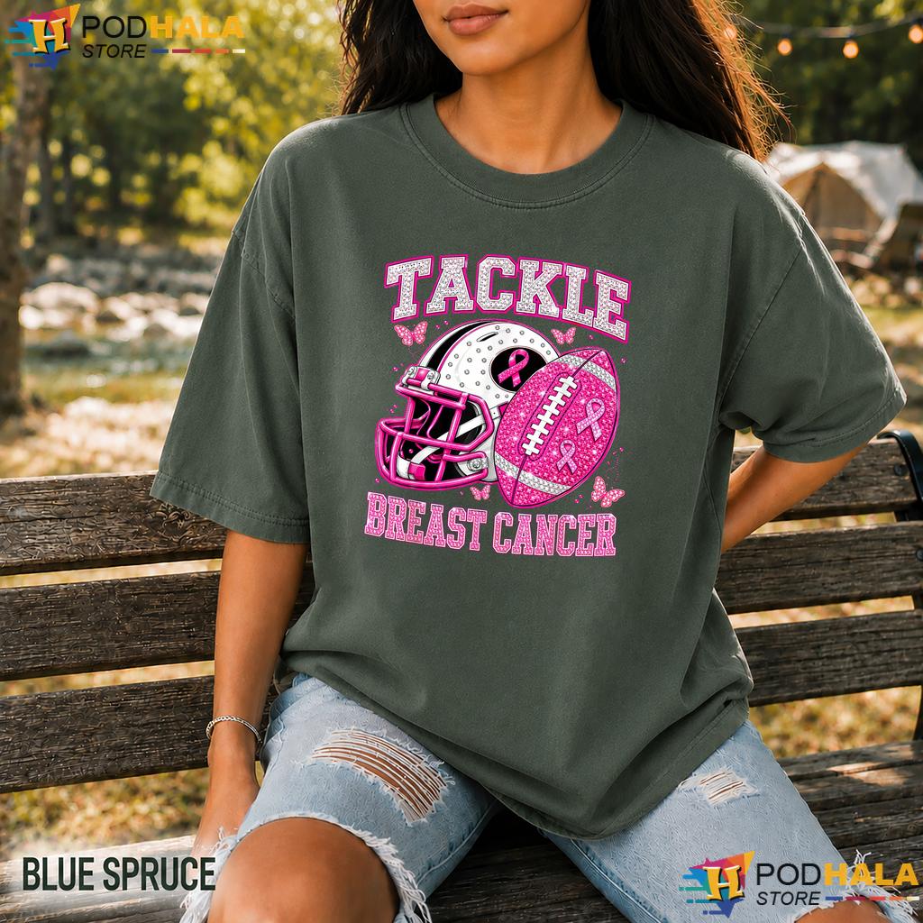 Game Day American Football Comfort Colors T-Shirt Tackle Pink Breast Cancer Game Day American Football Comfort Colors T-Shirt Tackle Pink Breast Cancer