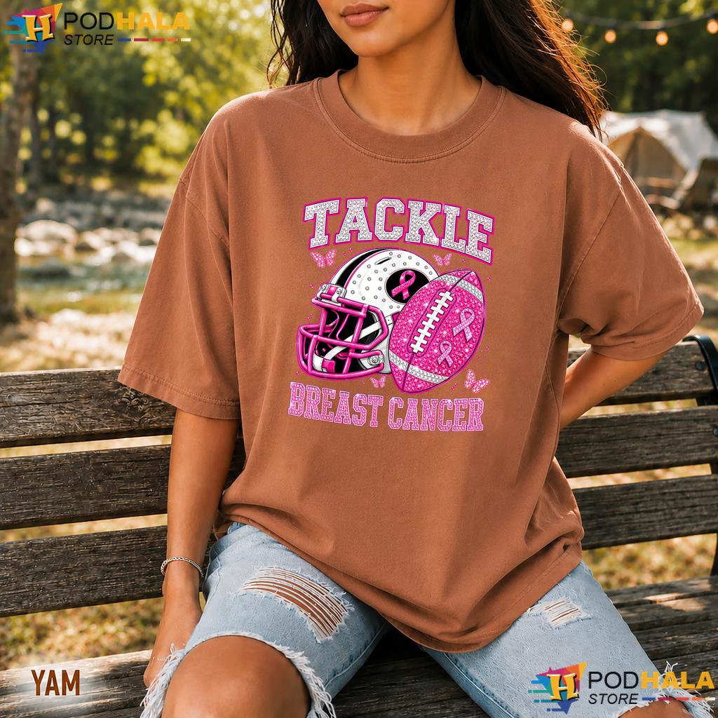 Game Day American Football Comfort Colors Tshirt Tackle Pink Breast Cancer Game Day American Football Comfort Colors Tshirt Tackle Pink Breast Cancer