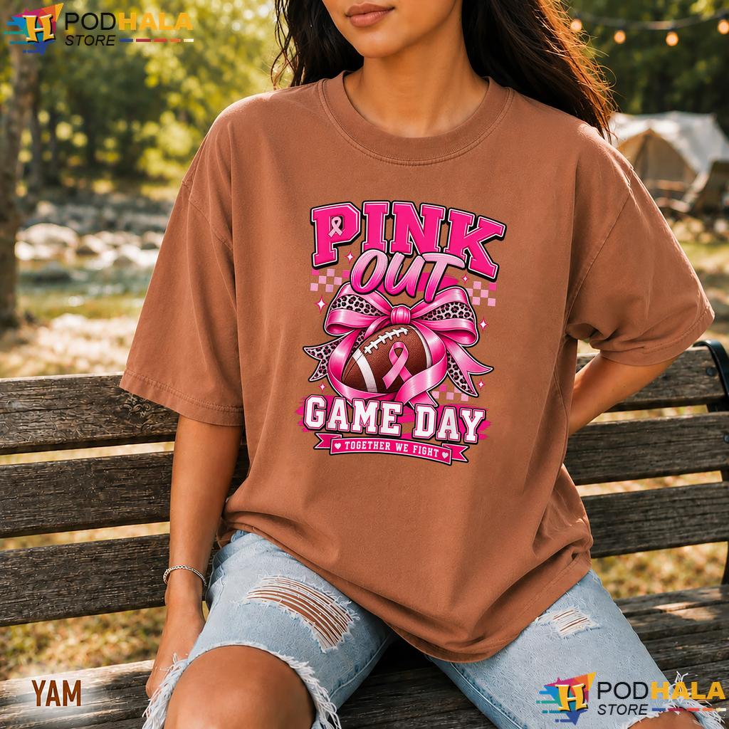 Game Day Football Moms Girls Comfort Colors Tee Breast Cancer Pink Game Day Football Moms Girls Comfort Colors Tee Breast Cancer Pink