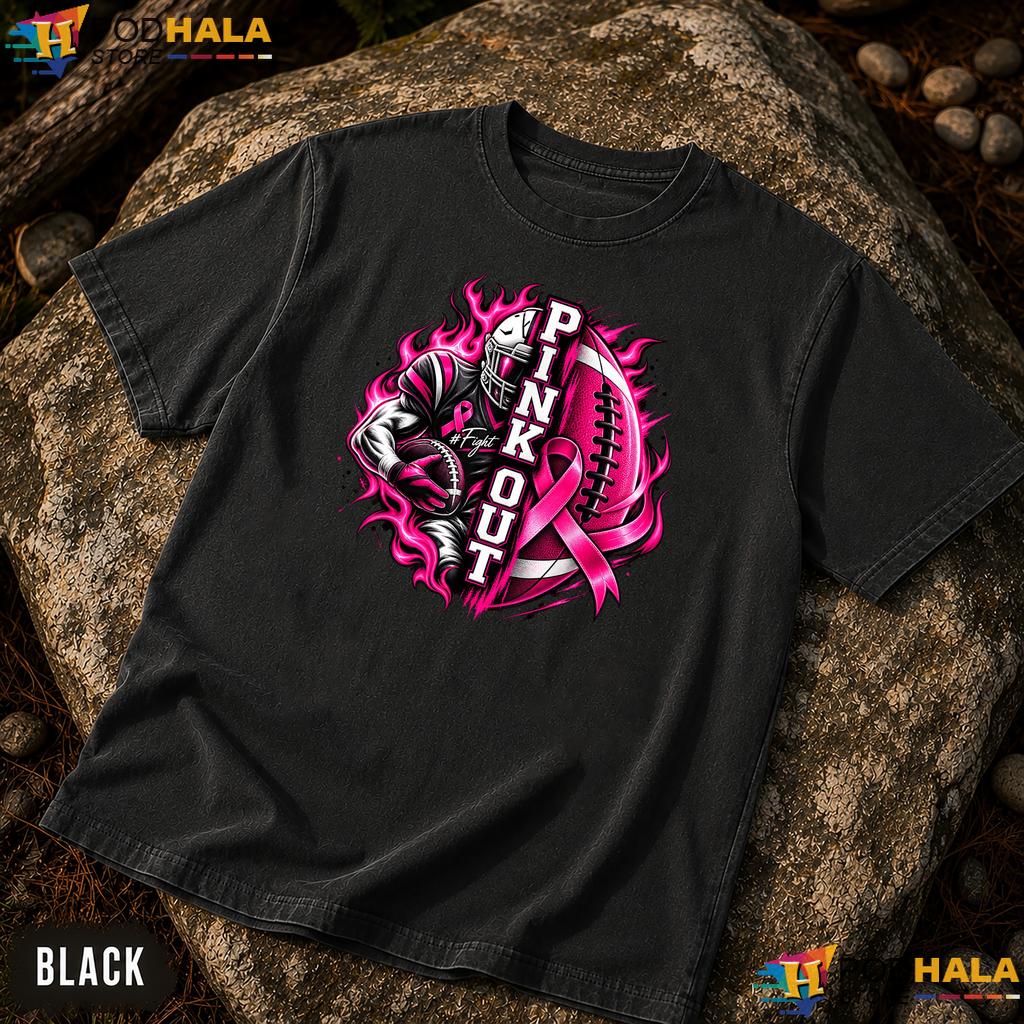 Game Day Football Pink Out Comfort Colors Tee Breast Cancer Supporter