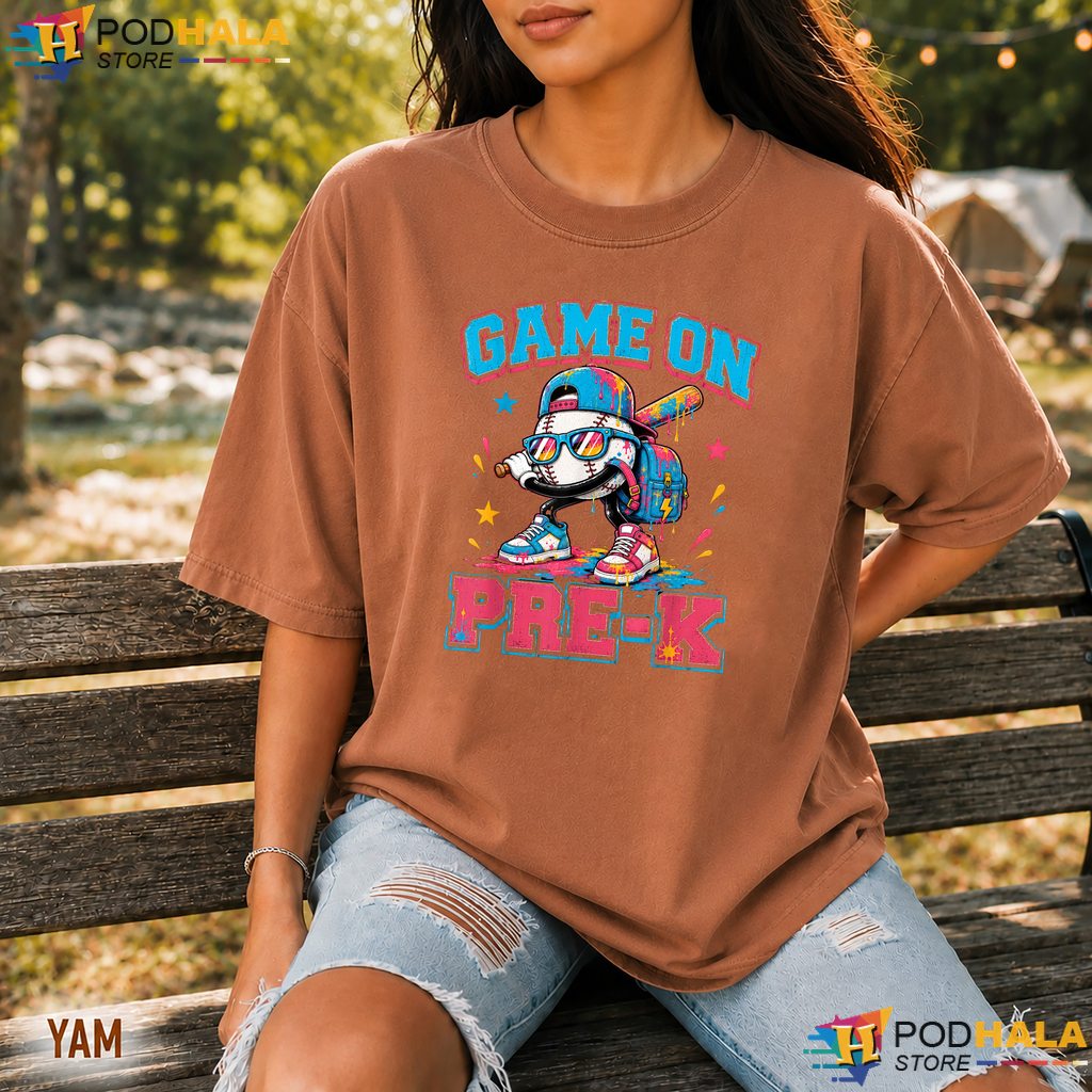 Game On PreK Baseball Drip Comfort Colors Tee Back To School Boys Top Game On PreK Baseball Drip Comfort Colors Tee Back To School Boys Top