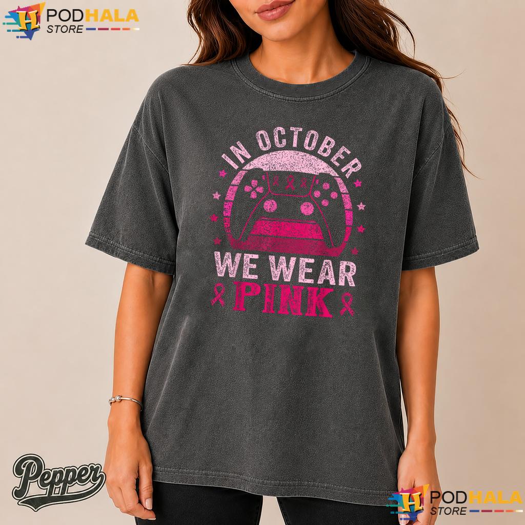 Gamer Kids Boys October Comfort Colors T-Shirt Pink Breast Cancer Gamer Kids Boys October Comfort Colors T-Shirt Pink Breast Cancer