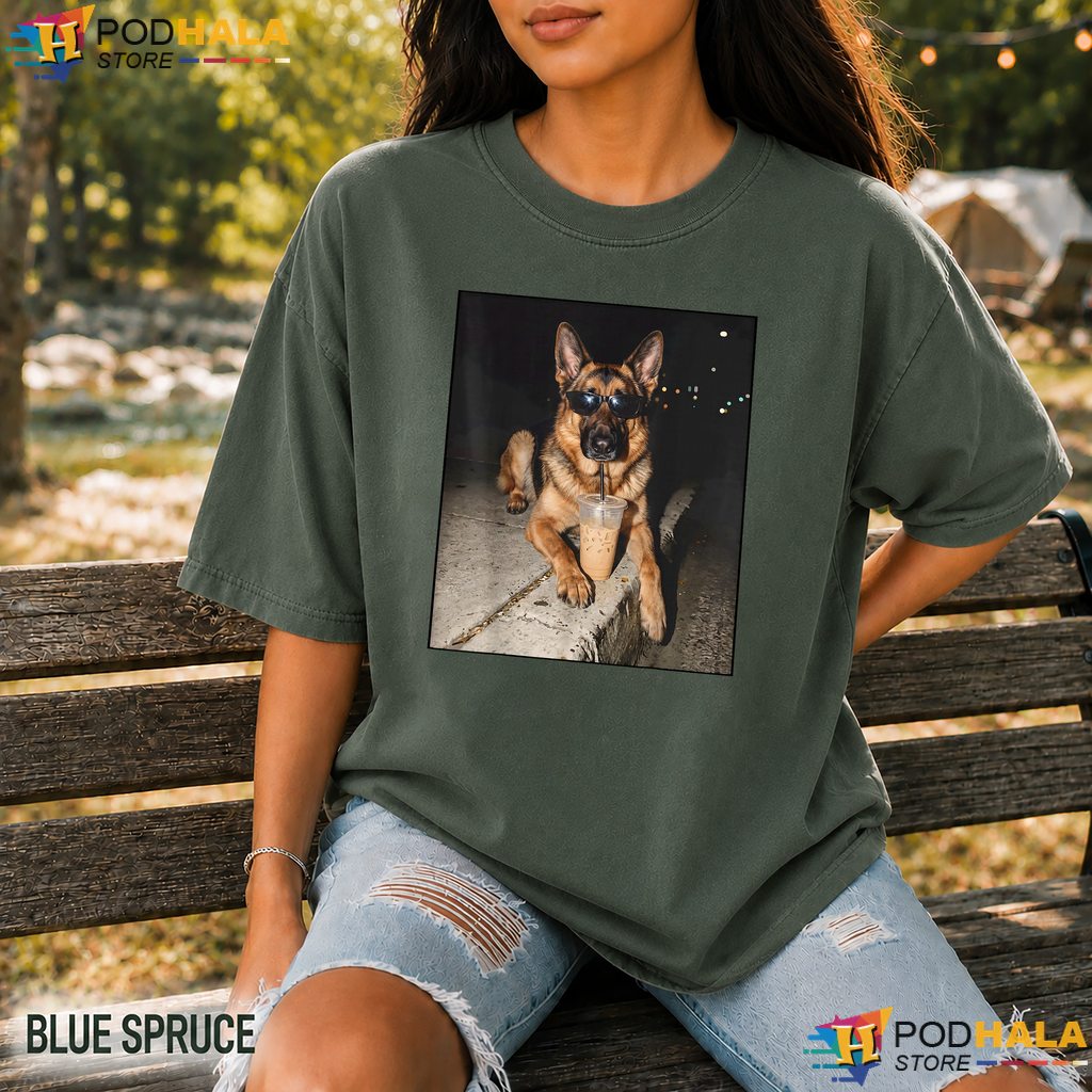 German Shepherd Coffee Meme Comfort Colors Tshirt Animal Lover Graphic Top German Shepherd Coffee Meme Comfort Colors Tshirt Animal Lover Graphic Top