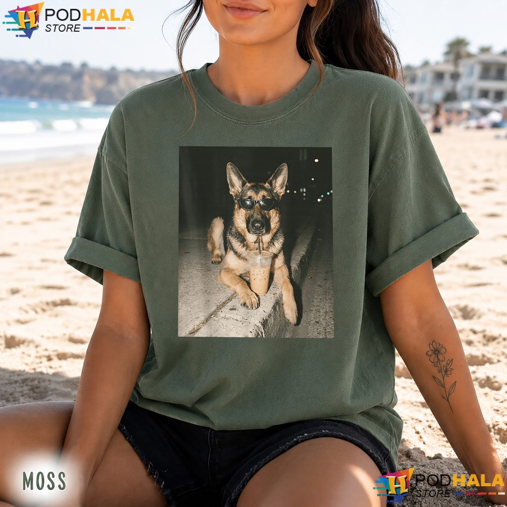 German Shepherd Iced Coffee Comfort Colors Tee Funny Dog Meme Apparel German Shepherd Iced Coffee Comfort Colors Tee Funny Dog Meme Apparel