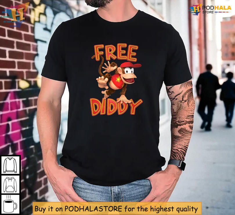 Get Your Free Diddy Shirt Featuring A Funny Monkey Graphic With Retro Gaming Vibes