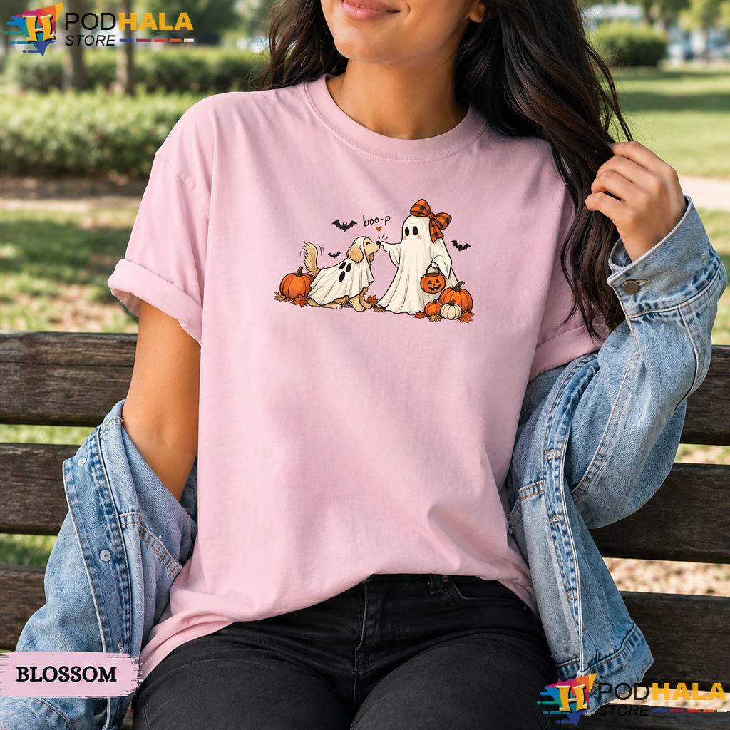 Ghost Dog Boo-P Spooky Comfort Colors T-Shirt Retro Halloween Apparel