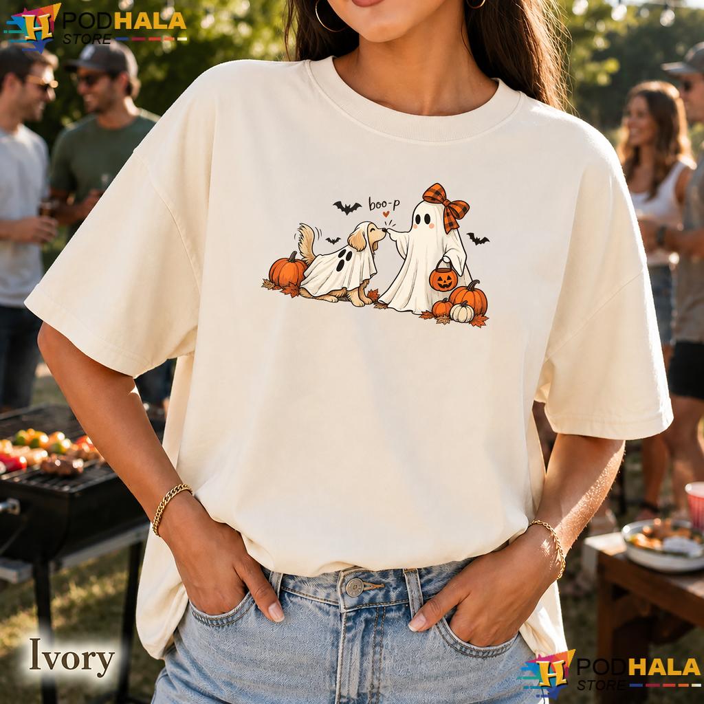Ghost Dog Boo-P Spooky Comfort Colors Tshirt Retro Halloween Apparel Ghost Dog Boo-P Spooky Comfort Colors Tshirt Retro Halloween Apparel
