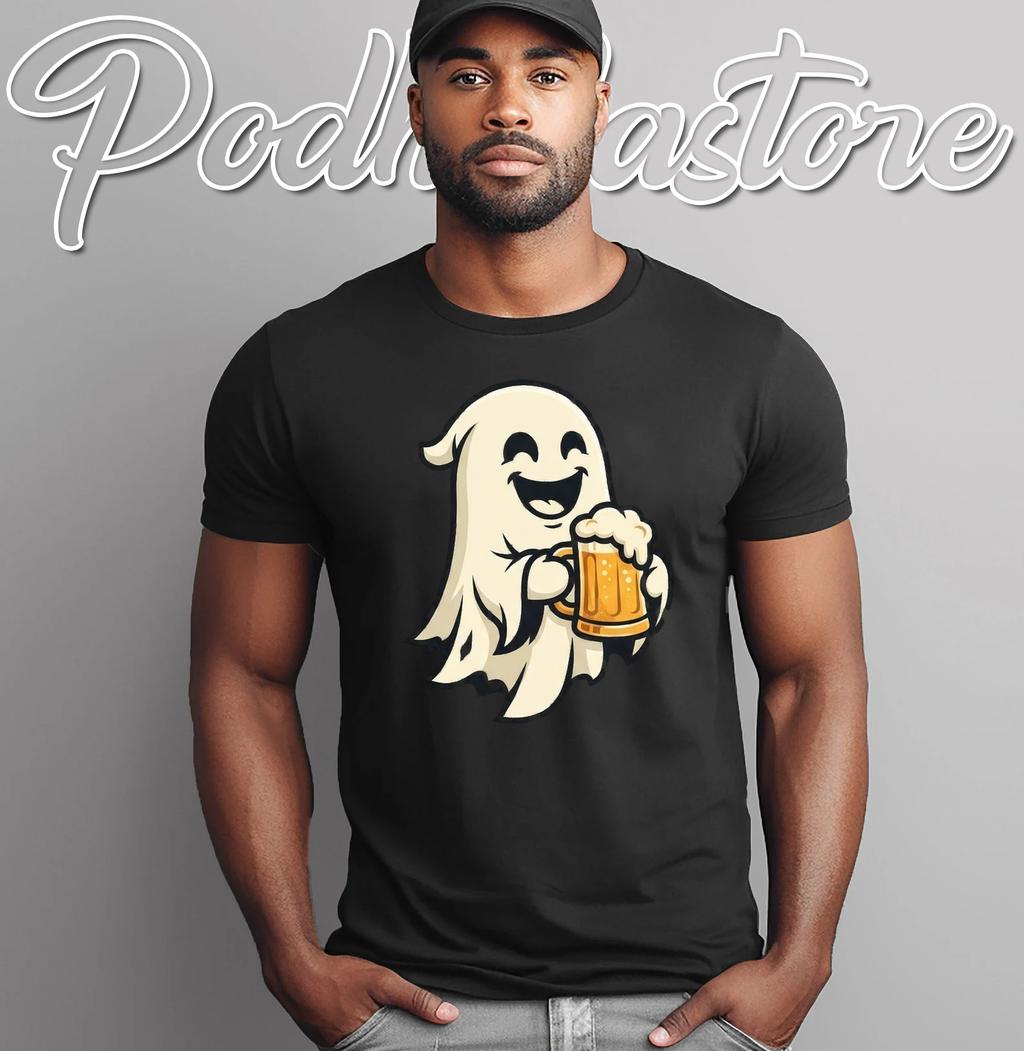Ghost Drink Lazy Costume Party Halloween T-Shirt Funny Mens Womens