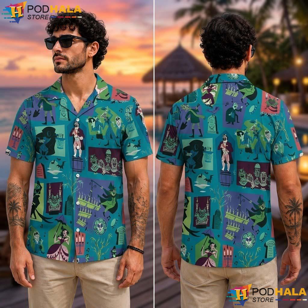 Ghost Bride Halloween Aloha Shirt Haunted Mansion Hitchhiking Aloha Ghost Bride Halloween Aloha Shirt Haunted Mansion Hitchhiking Aloha