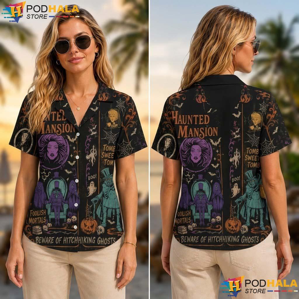 Ghost Gallery Halloween Tropical Shirt Retro Haunted Mansion Outfit Ghost Gallery Halloween Tropical Shirt Retro Haunted Mansion Outfit