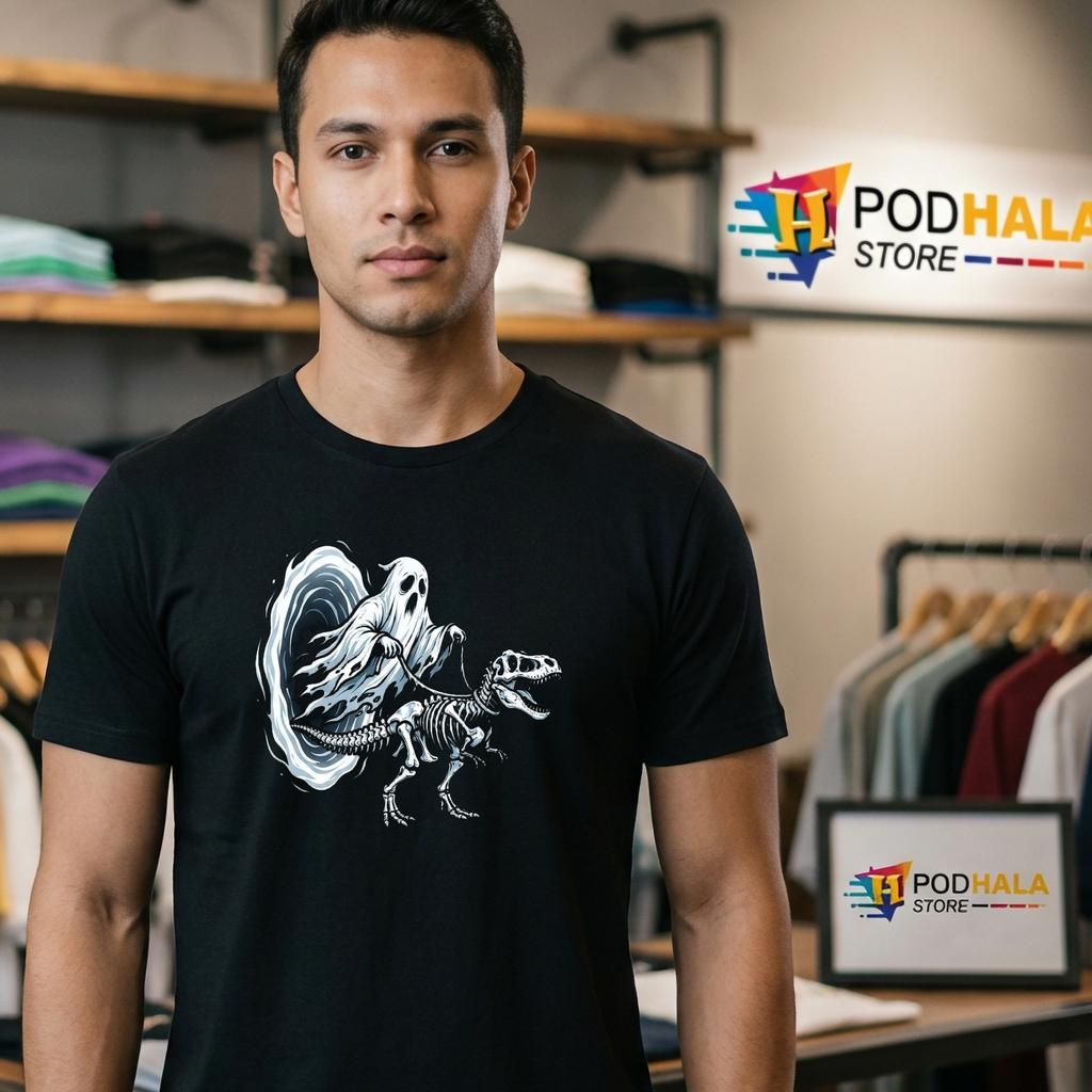 Ghost Walking Dinosaur Skeleton T Rex Shirt Funny Halloween Outfit Ghost Walking Dinosaur Skeleton T Rex Shirt Funny Halloween Outfit