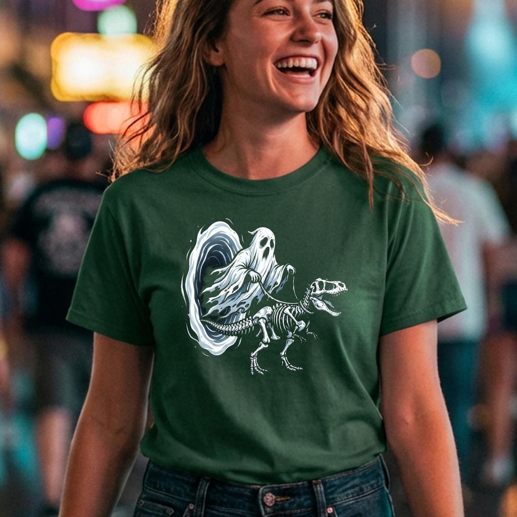 Ghost Walking Dinosaur Skeleton T Rex Tshirt Funny Halloween Outfit Ghost Walking Dinosaur Skeleton T Rex Tshirt Funny Halloween Outfit