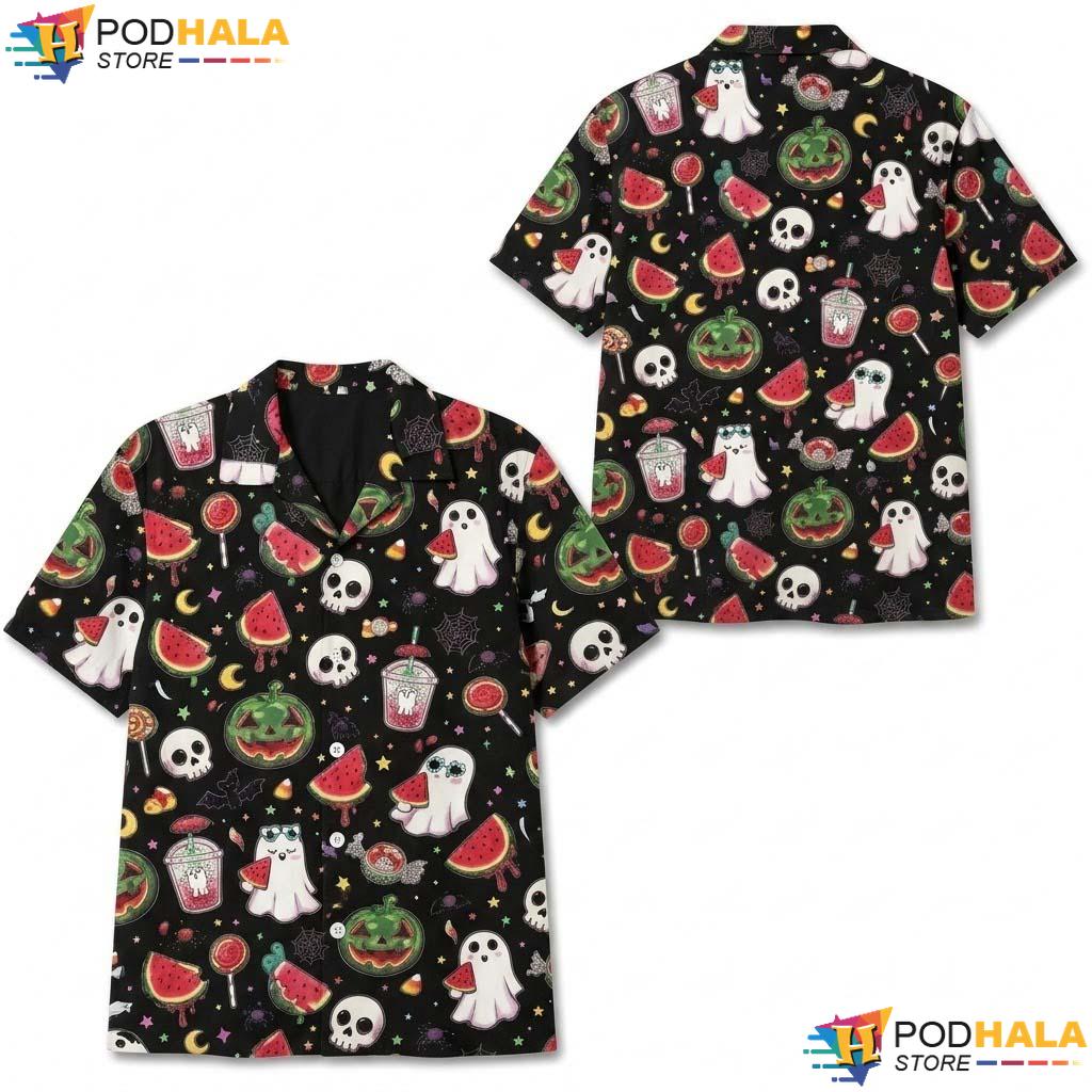 Ghost Host Movie Halloween Hawaiian Shirt Haunted Mansion Tropical Aloha