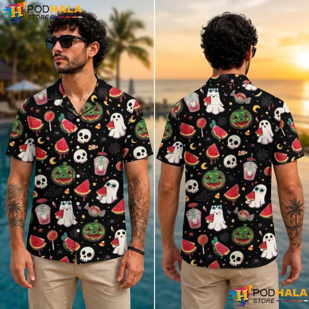Ghost Host Movie Halloween Aloha Shirt Haunted Mansion Tropical Aloha Ghost Host Movie Halloween Aloha Shirt Haunted Mansion Tropical Aloha