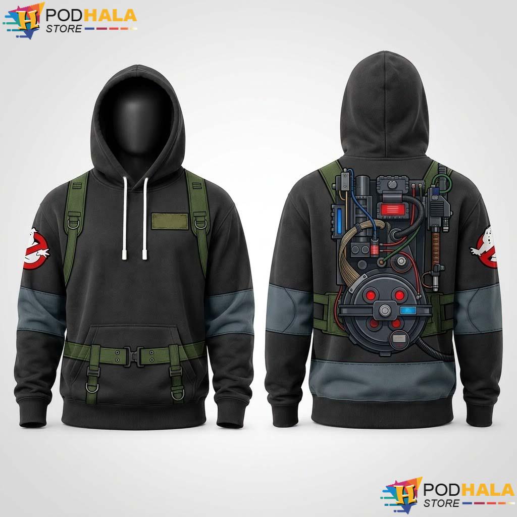 Ghostbusters Proton Pack 3D Hoodie Custom Name Halloween Cosplay Gift