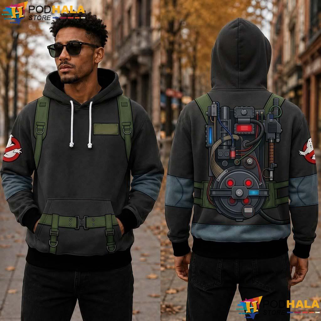 Ghostbusters Proton Pack All Over Print Hoodie Custom Name Halloween Cosplay Gift Ghostbusters Proton Pack All Over Print Hoodie Custom Name Halloween Cosplay Gift