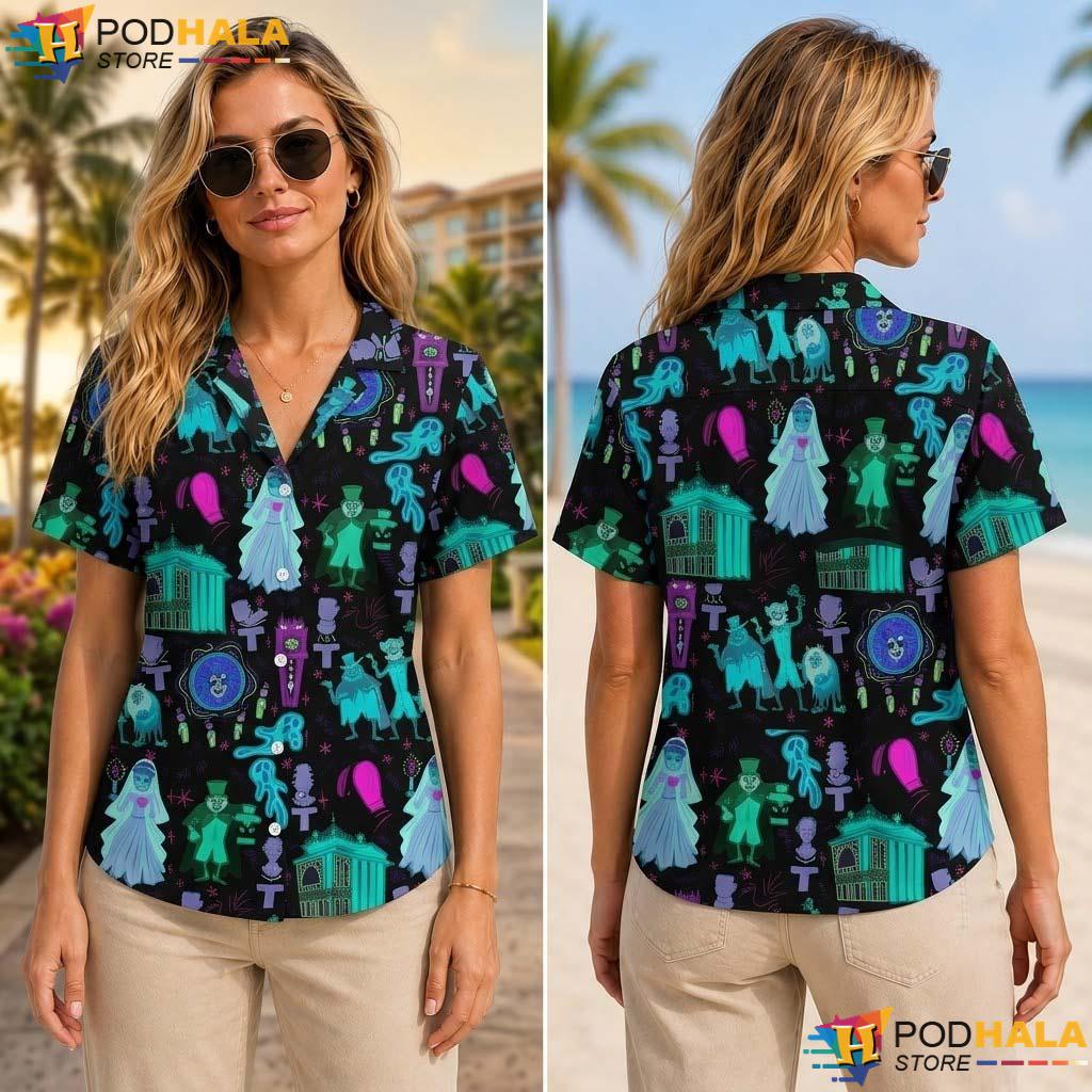 Ghost Watermelon Halloween Aloha Shirt Spooky Summerween Party Top Ghost Watermelon Halloween Aloha Shirt Spooky Summerween Party Top