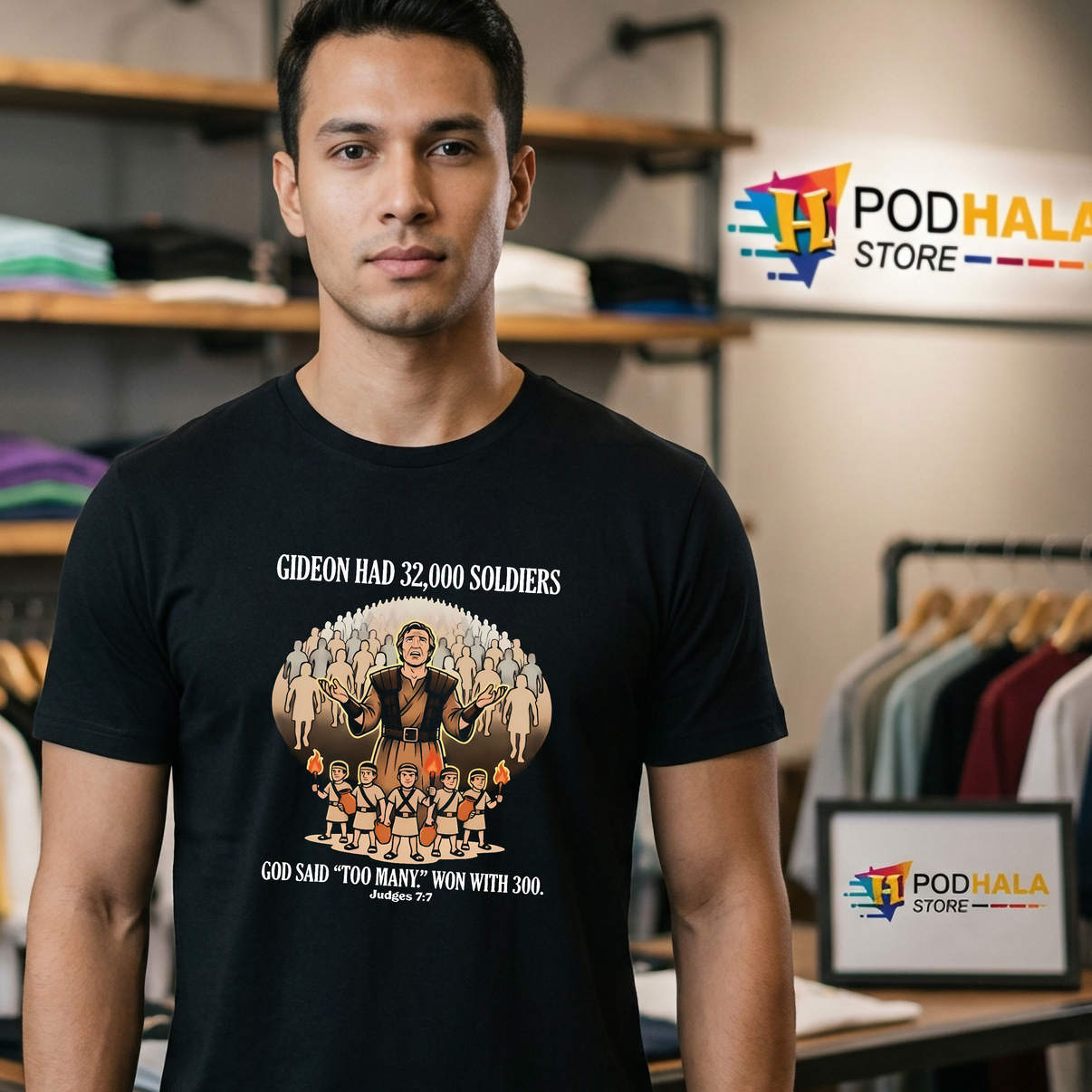 Gideons Valor Had 32000 Soldiers Shirt God Said Too Many Christian Graphic