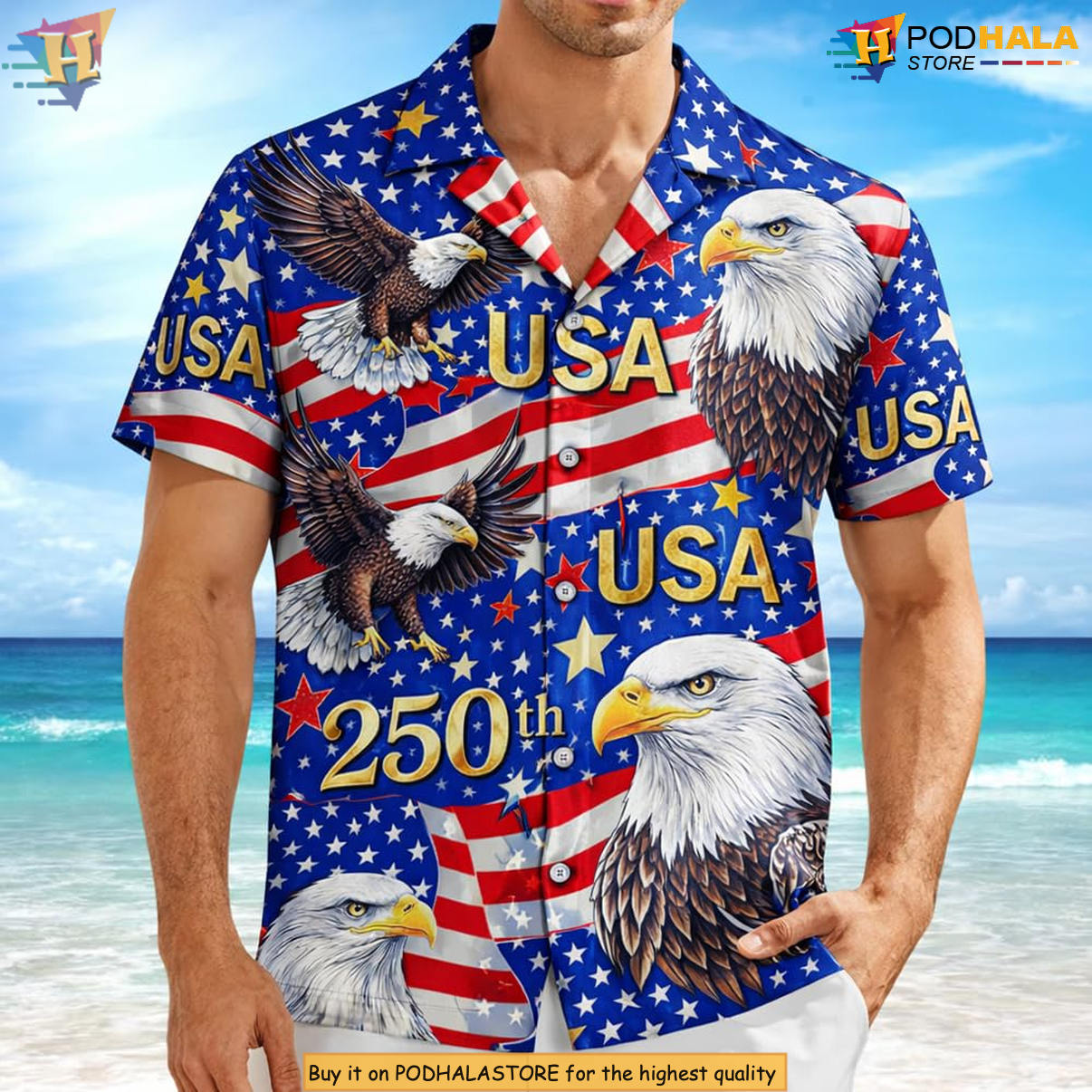 Gifts Independence America 250th Hawaiian Shirt 2026 Patriotic Fan Apparel