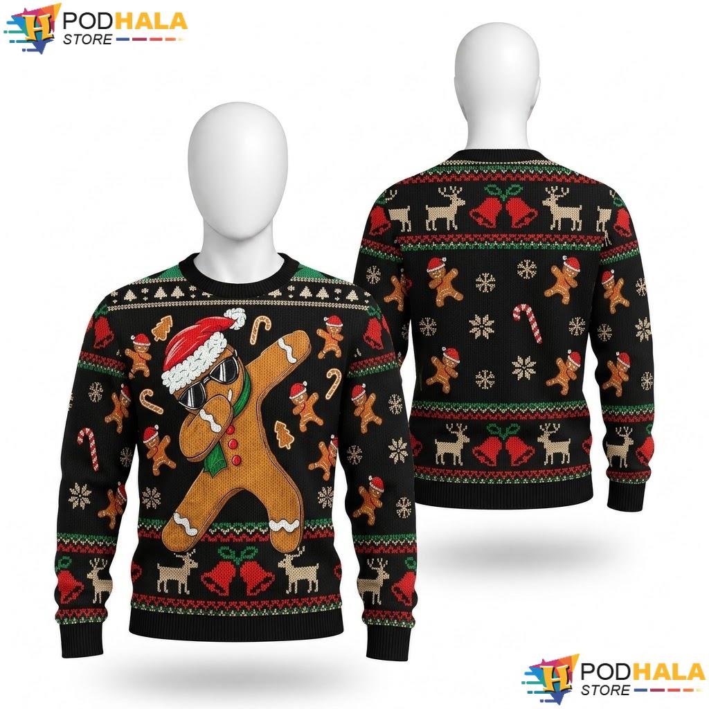 Gingerbread Man Humorous Festive Sweater Funny Christmas Holiday Apparel